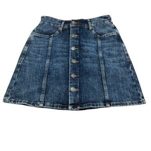 Aerie Denim Mini Skirt Button Front XS NWT